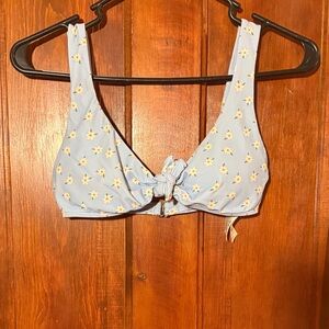 Hollister Light Blue Floral Bikini Top